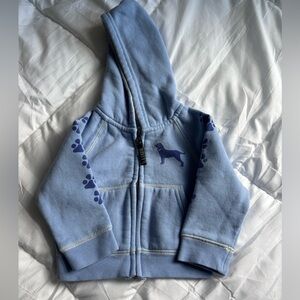 The Black Dog Light Blue Kids Hoodie with Paw Print